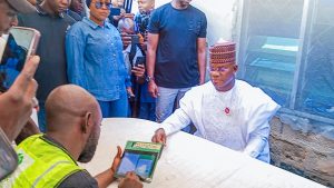 Bello votes at home, Okene